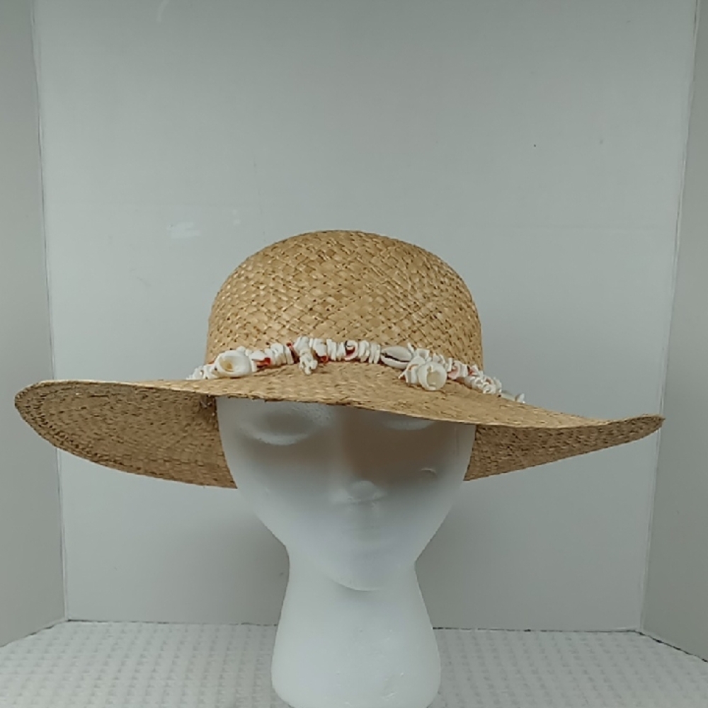 Cappelli Straworld Women's Wide Brim Straw Hat w/Shell Band O/S